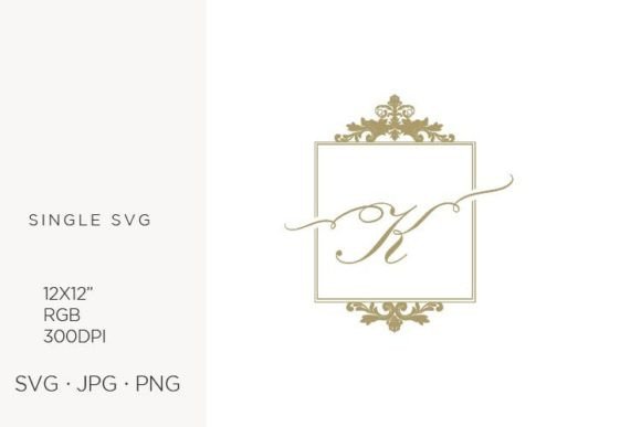 Elevating Design with the Golden Monogram Frame Victorian Letter K