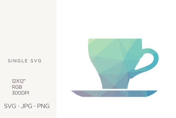 Geometric Coffee Cup SVG Art