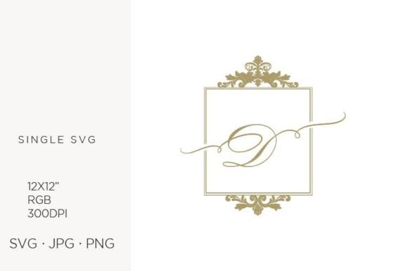 Golden Monogram Frame Victorian Letter D: A Practical Asset for Designers