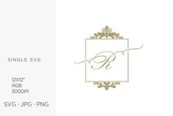 Golden Monogram Frame Victorian Letter R: A Timeless Design Element