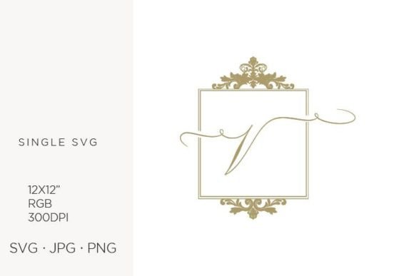 Golden Monogram Frame Victorian Letter V: A Timeless Design Element for Modern Creators