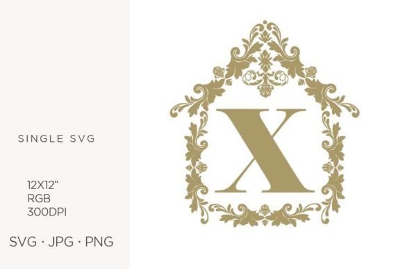 House Like Ornamental Emblem, Letter X Vector Art