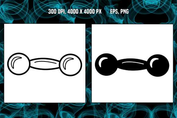 Two Icons Sports Dumbbell: Vector Assets for Design